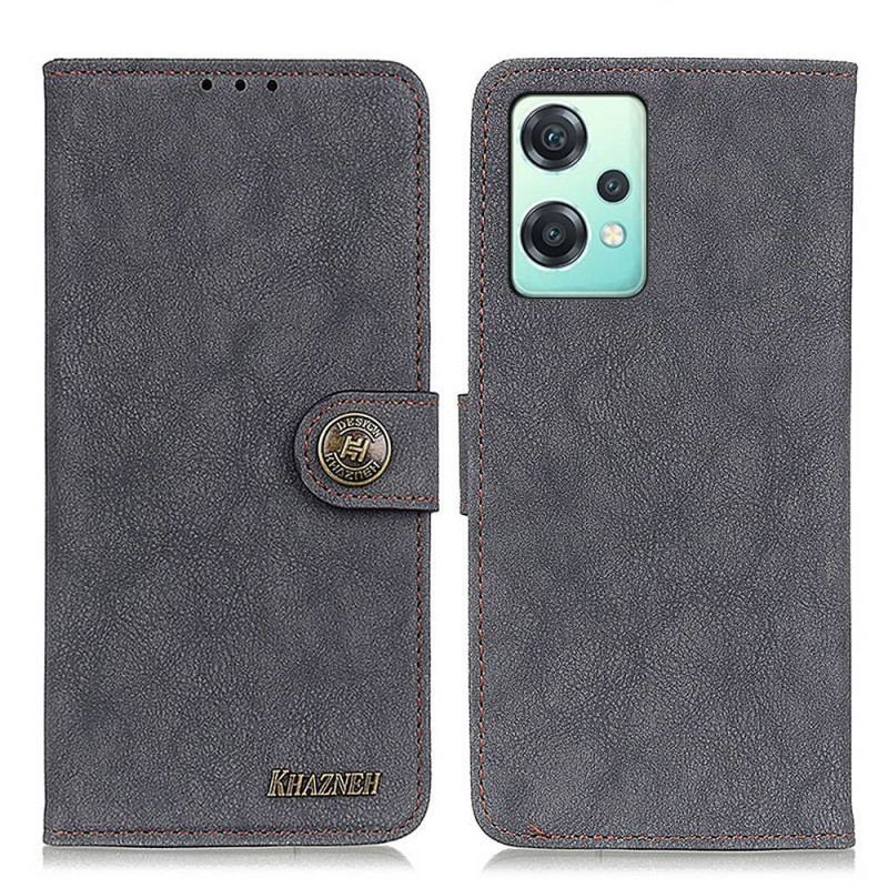 Capa De Couro Para OnePlus Nord CE 2 Lite 5G Couro Rachado Vintage Khazneh