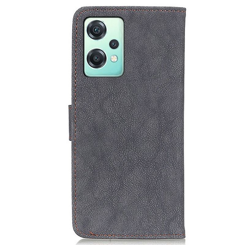 Capa De Couro Para OnePlus Nord CE 2 Lite 5G Couro Rachado Vintage Khazneh