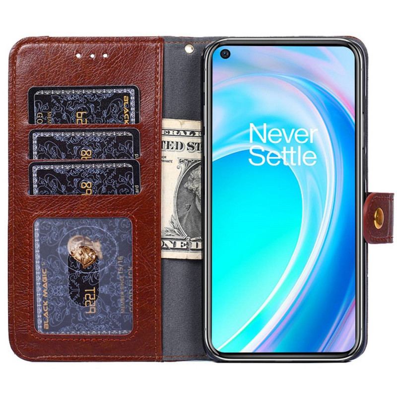 Capa Flip Para OnePlus Nord CE 2 Lite 5G Porta-moedas Frontal E Cordão