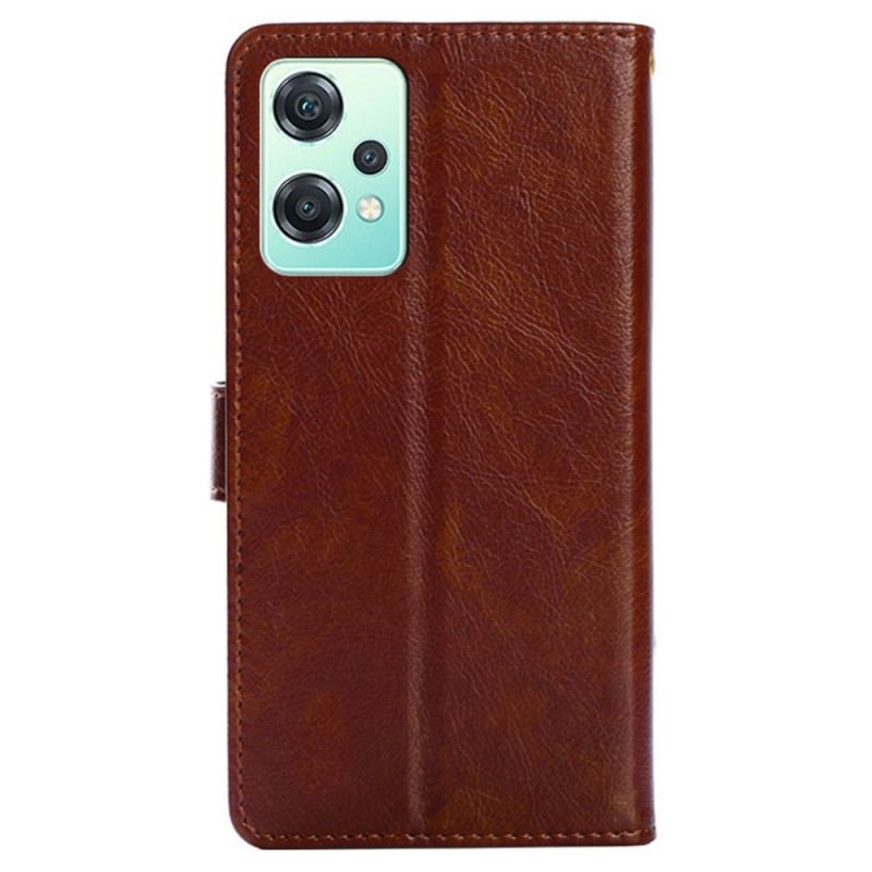 Capa Flip Para OnePlus Nord CE 2 Lite 5G Porta-moedas Frontal E Cordão