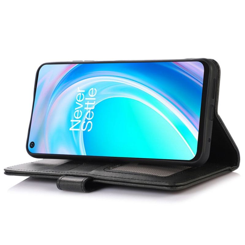 Capa Folio Para OnePlus Nord CE 2 Lite 5G Efeito Couro Liso