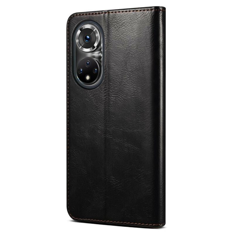Capa De Celular Para Honor 50 Flip Couro Sintético Encerado