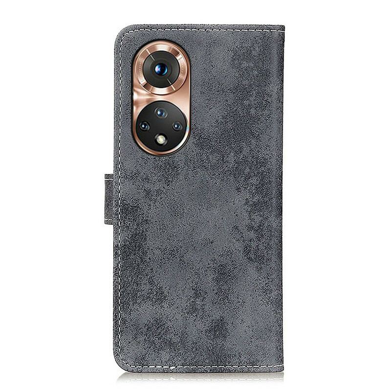 Capa Flip Para Honor 50 Efeito Couro Vintage