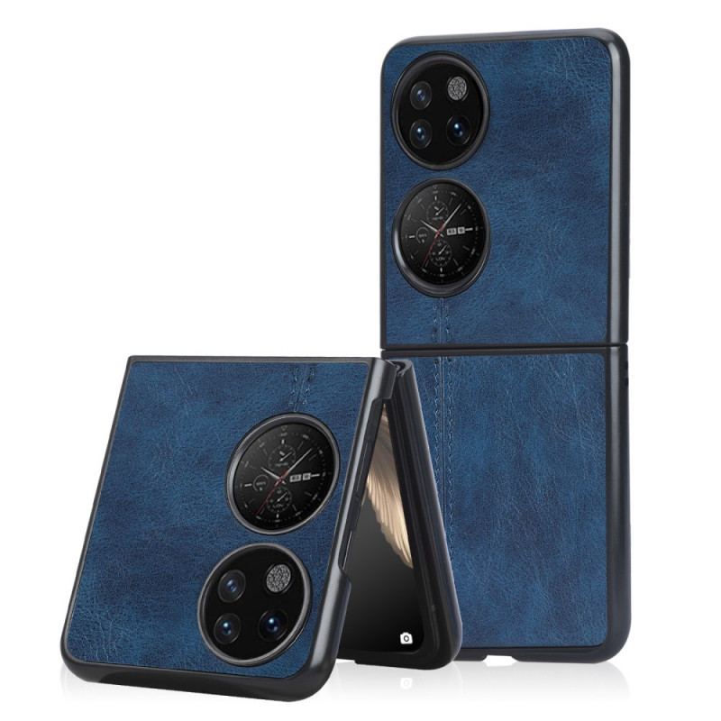 Capa Para Huawei P50 Pocket Costura De Couro Falso