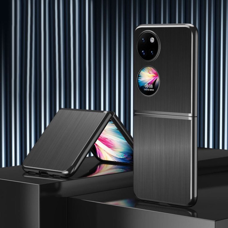 Capa Para Huawei P50 Pocket Efeito Metal Escovado