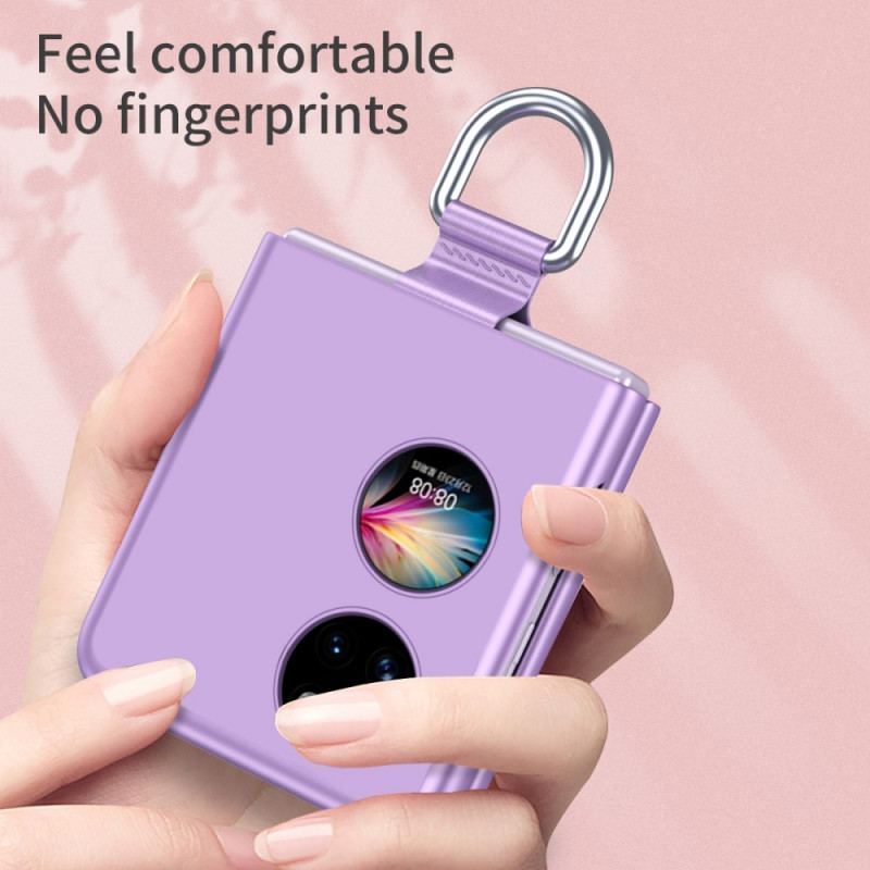 Capa Para Huawei P50 Pocket Toque De Pele Com Anel