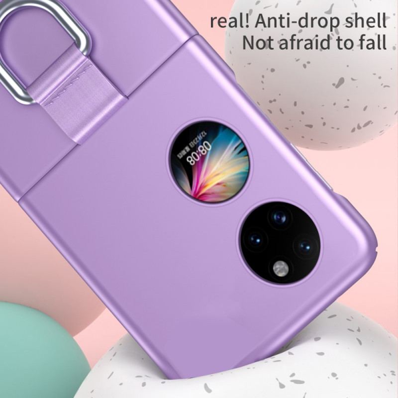 Capa Para Huawei P50 Pocket Toque De Pele Com Anel