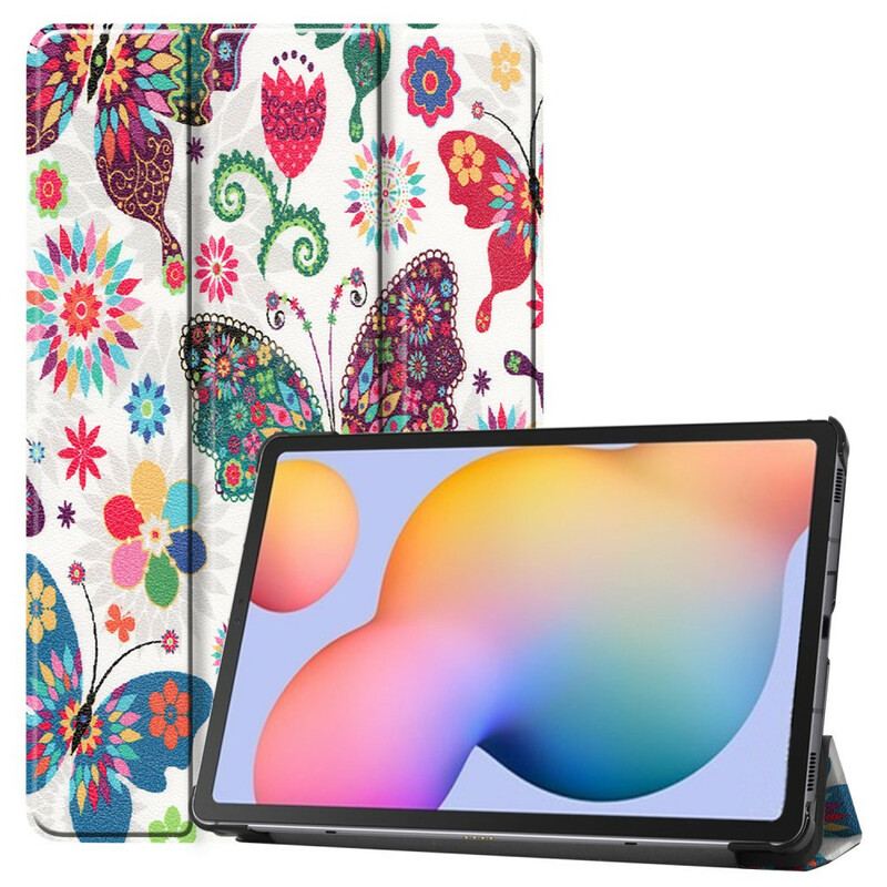Capa De Celular Para Samsung Galaxy Tab S6 Lite Borboletas E Flores Retrô