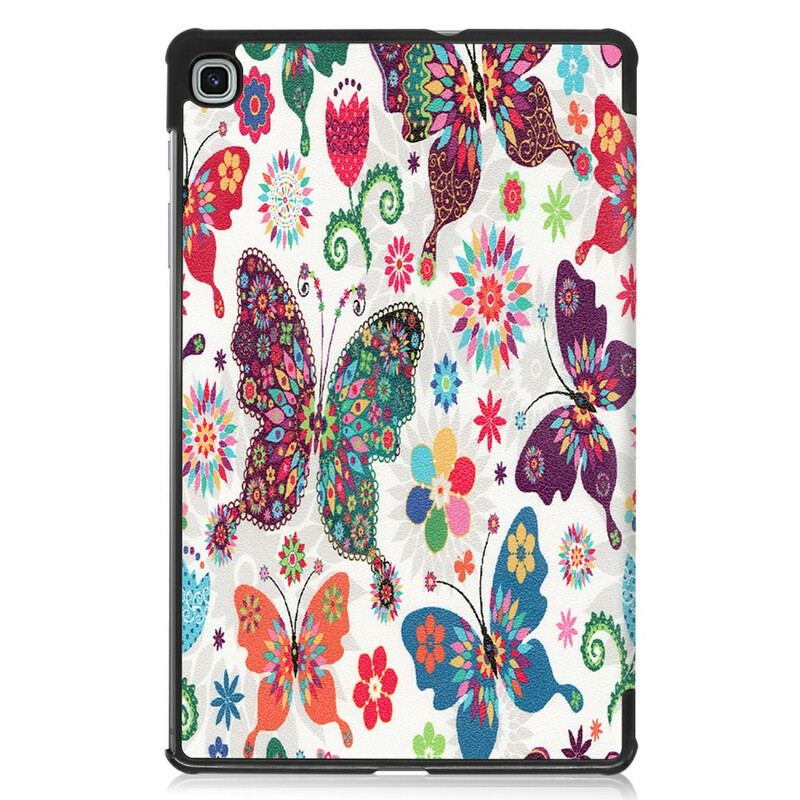 Capa De Celular Para Samsung Galaxy Tab S6 Lite Borboletas E Flores Retrô