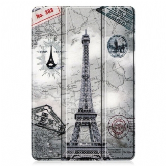 Capa De Celular Para Samsung Galaxy Tab S6 Lite Porta-caneta Retrô Torre Eiffel