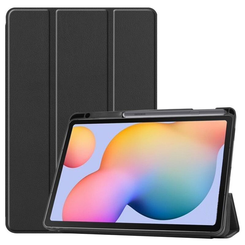 Capa De Celular Para Samsung Galaxy Tab S6 Lite Porta-lápis Dobrável Em Três Partes