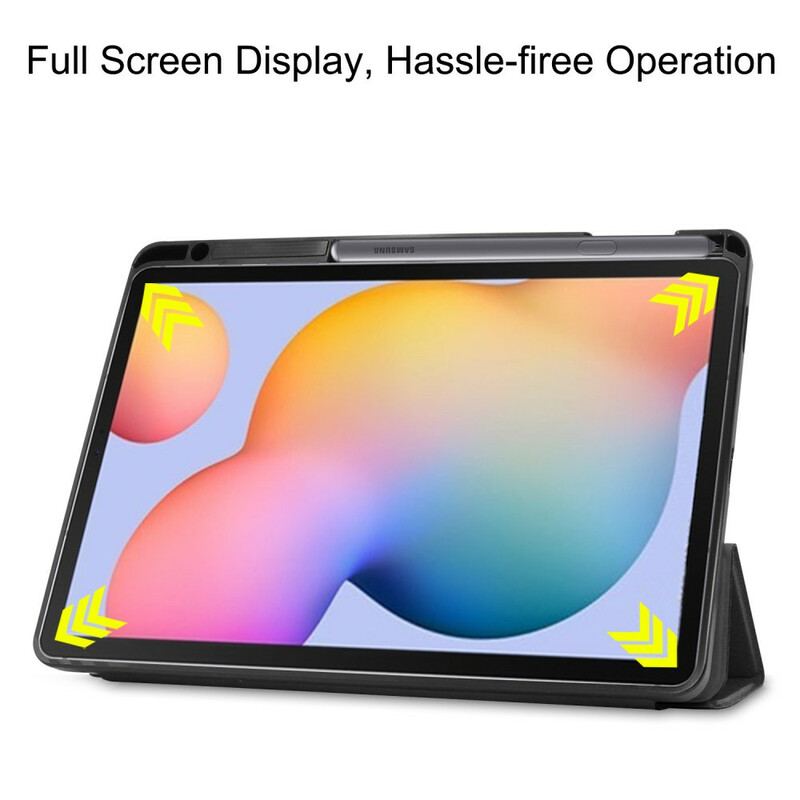 Capa De Celular Para Samsung Galaxy Tab S6 Lite Porta-lápis Dobrável Em Três Partes