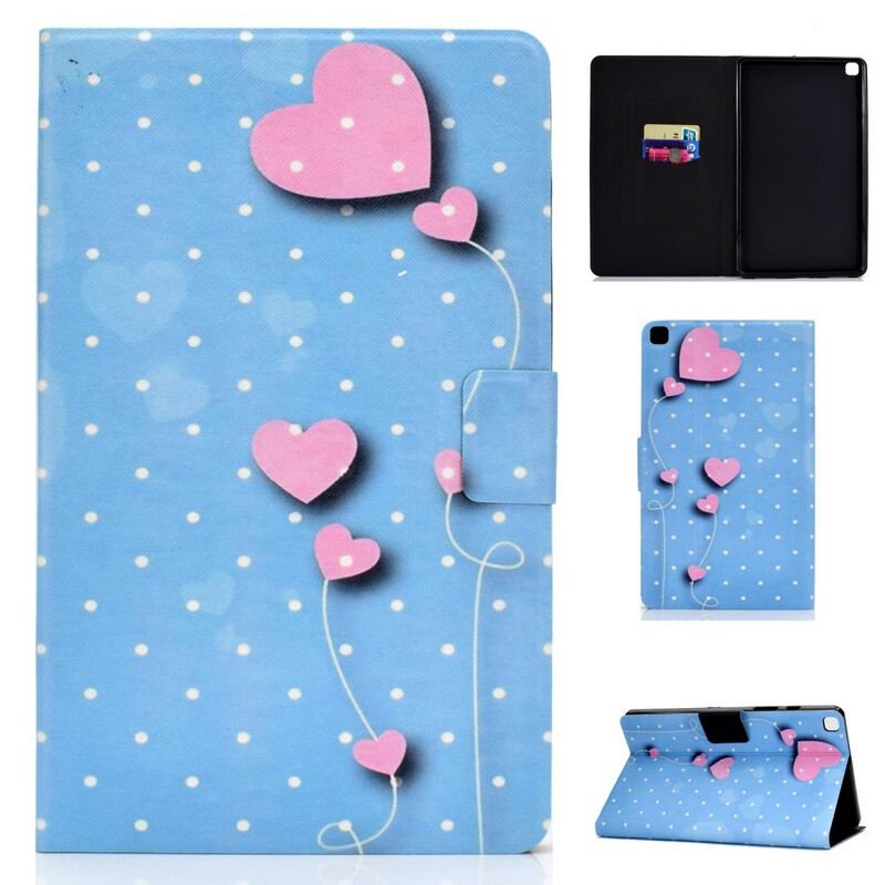 Capa De Couro Para Samsung Galaxy Tab S6 Lite Balões De Coração