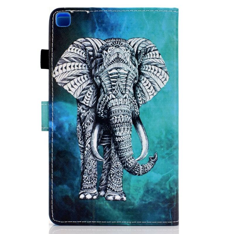 Capa De Couro Para Samsung Galaxy Tab S6 Lite Elefante Tribal