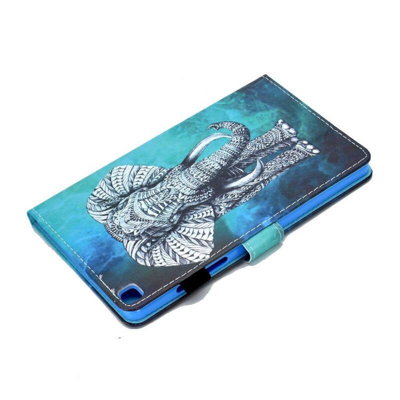 Capa De Couro Para Samsung Galaxy Tab S6 Lite Elefante Tribal