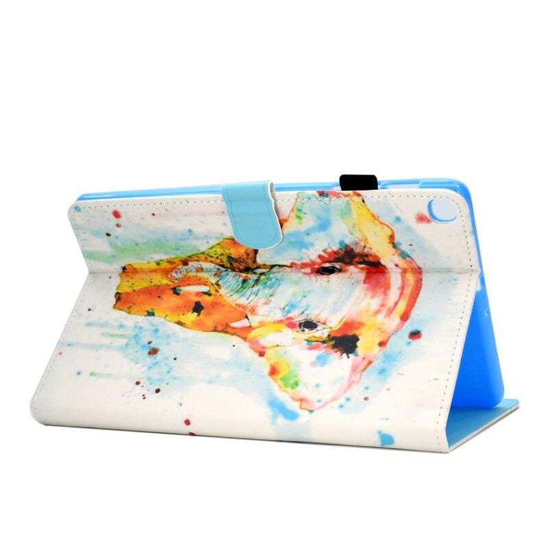 Capa Flip Para Samsung Galaxy Tab S6 Lite Elefante Aquarela