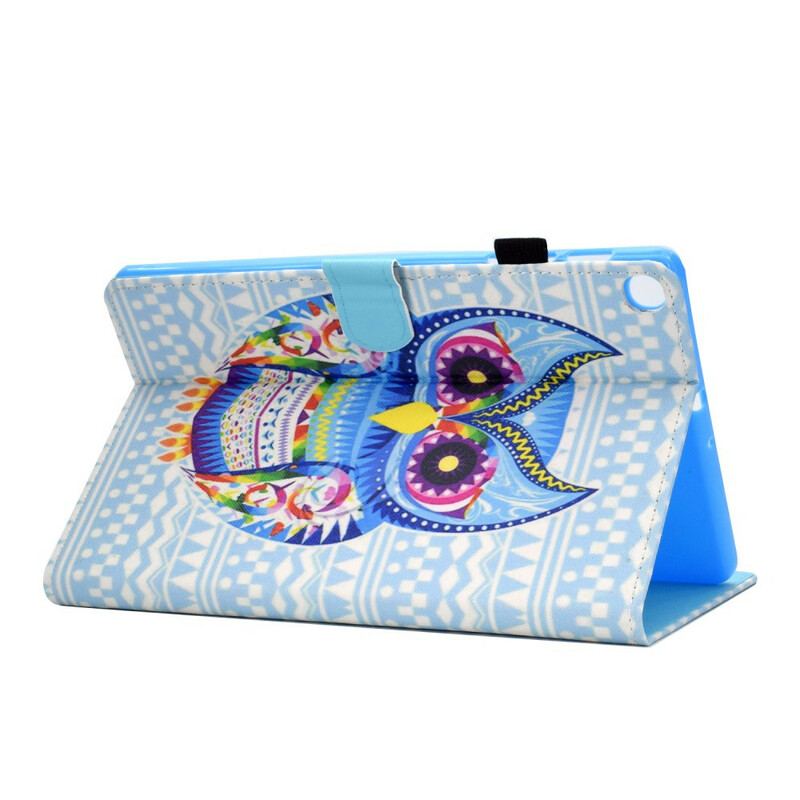 Capa Folio Para Samsung Galaxy Tab S6 Lite Coruja Tribal