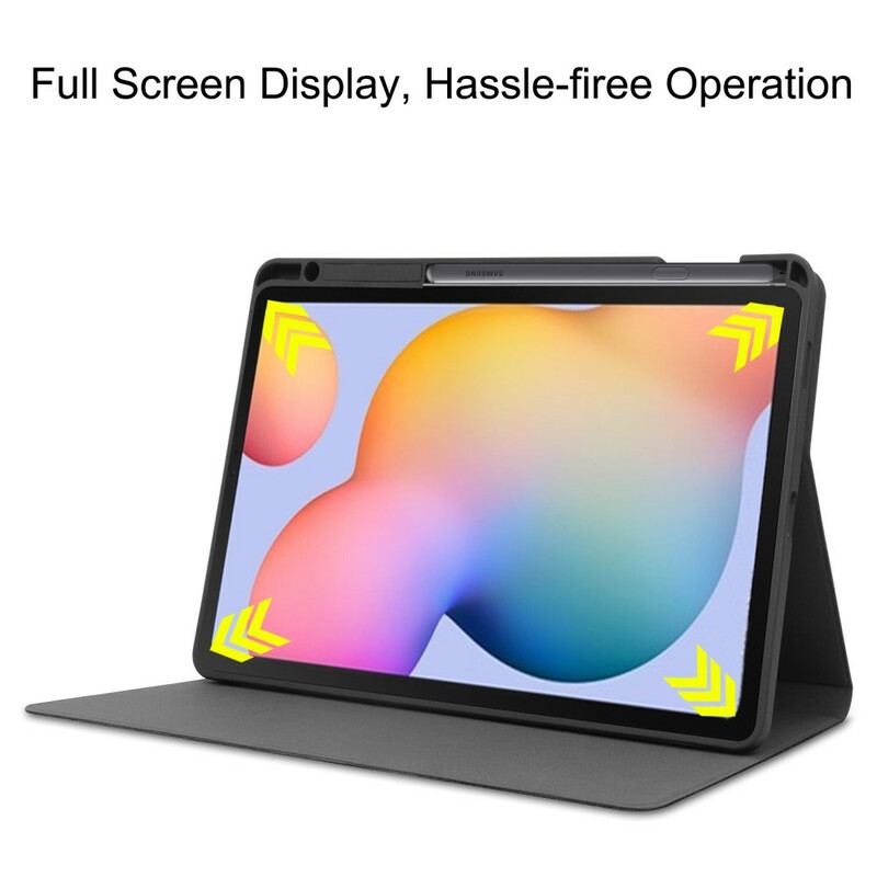 Capa Para Samsung Galaxy Tab S6 Lite Suporte Para Estilete Efeito Couro