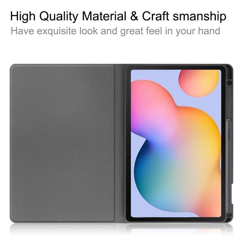 Capa Para Samsung Galaxy Tab S6 Lite Suporte Para Estilete Efeito Couro