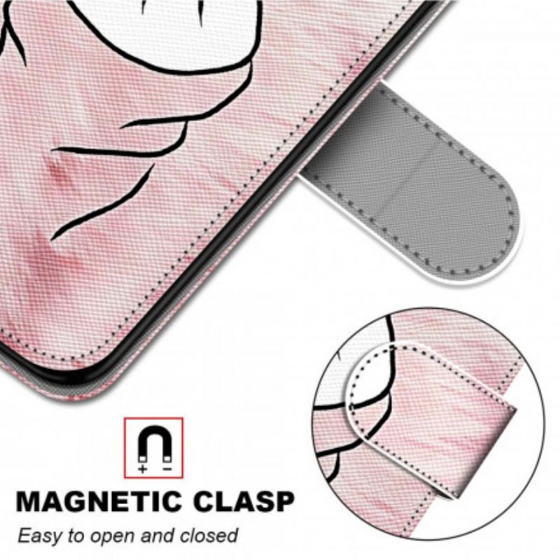Capa De Couro Para Samsung Galaxy S21 Ultra 5G Dedo Coração