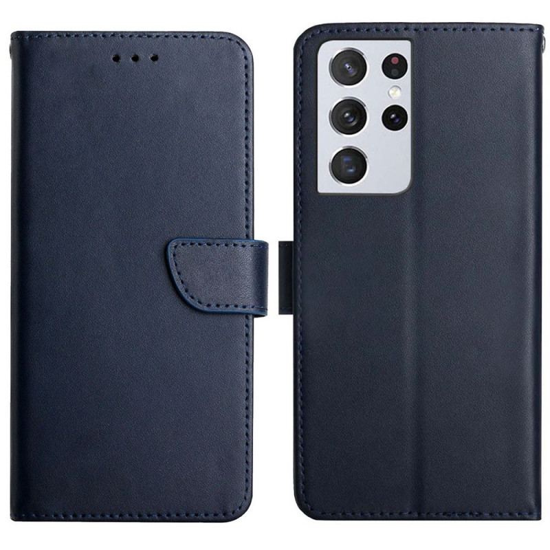 Capa De Couro Para Samsung Galaxy S21 Ultra 5G Couro Napa Genuíno