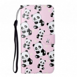 Capa De Couro Para Samsung Galaxy S21 Ultra 5G Que Pandas