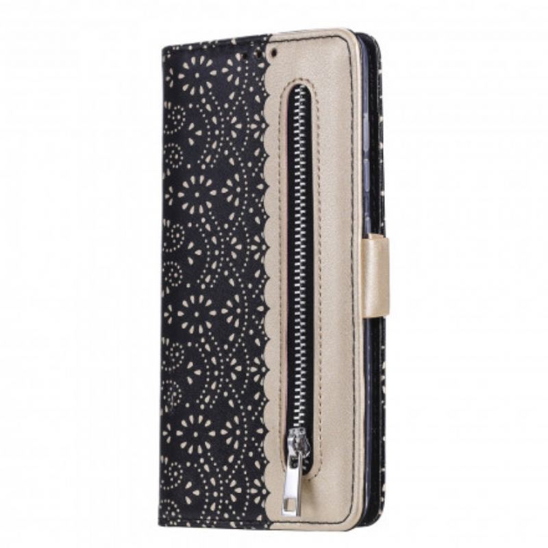 Capa Em Pele Para Samsung Galaxy S21 Ultra 5G De Cordão Bolsa De Moedas Com Alça De Renda