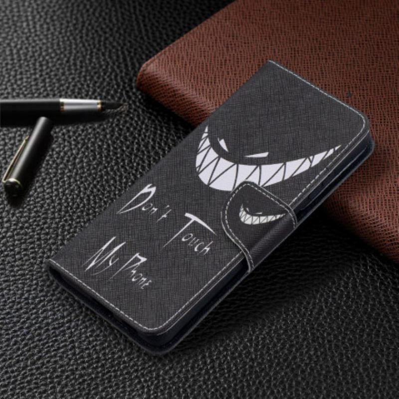 Capa Em Pele Para Samsung Galaxy S21 Ultra 5G Não Toque No Meu Telefone