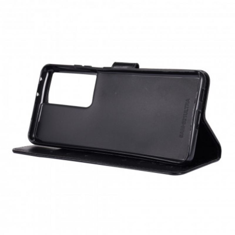 Capa Flip Para Samsung Galaxy S21 Ultra 5G Borboletas Ao Vento