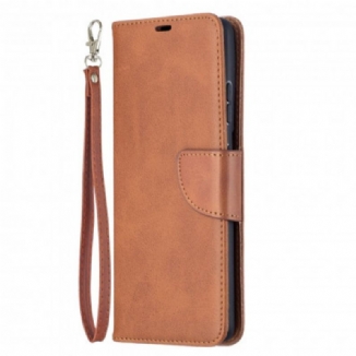 Capa Flip Para Samsung Galaxy S21 Ultra 5G De Couro Retalho Liso Oblíquo