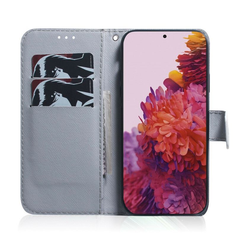 Capa Flip Para Samsung Galaxy S21 Ultra 5G Leão Sonhador