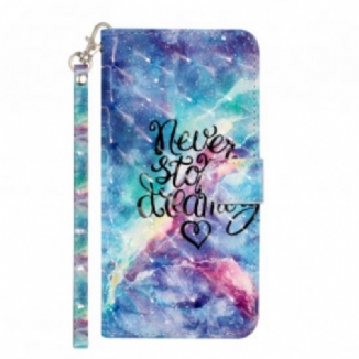 Capa Flip Para Samsung Galaxy S21 Ultra 5G Nunca Pare De Sonhar Com Pontos De Luz