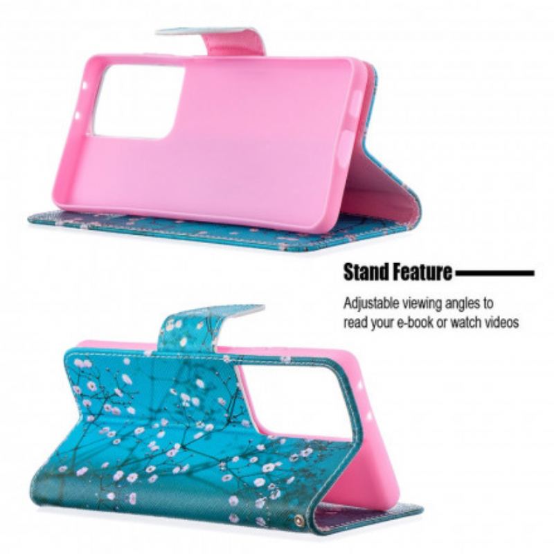 Capa Folio Para Samsung Galaxy S21 Ultra 5G Árvore Florida
