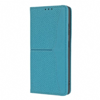Capa Folio Para Samsung Galaxy S21 Ultra 5G De Cordão Estilo De Couro Trançado Com Tiras