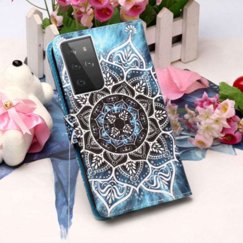 Capa Folio Para Samsung Galaxy S21 Ultra 5G Mandala No Céu