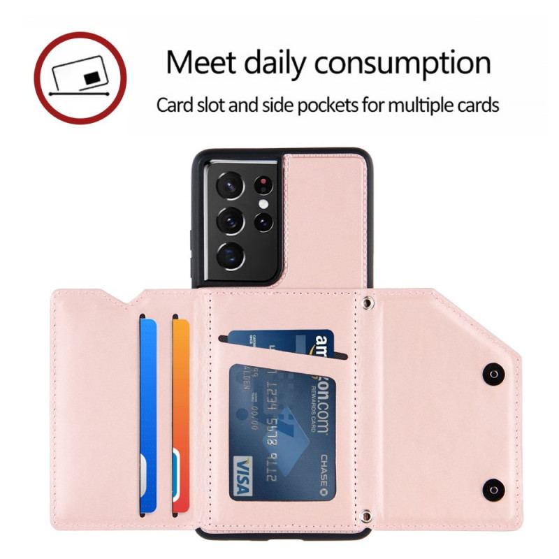 Capa Para Samsung Galaxy S21 Ultra 5G Alça De Ombro Porta-cartões