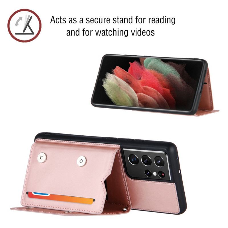 Capa Para Samsung Galaxy S21 Ultra 5G Alça De Ombro Porta-cartões