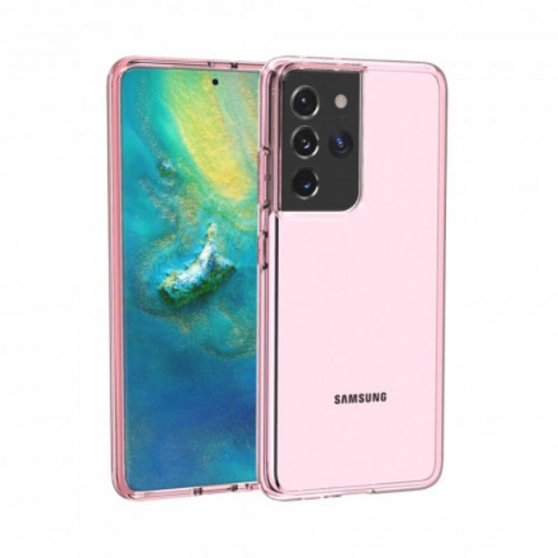Capa Para Samsung Galaxy S21 Ultra 5G Colorido Transparente