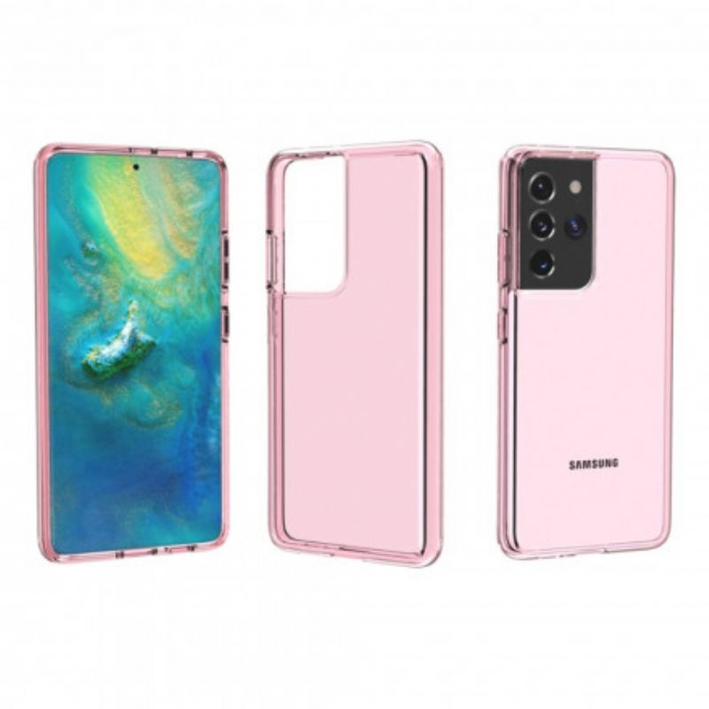 Capa Para Samsung Galaxy S21 Ultra 5G Colorido Transparente