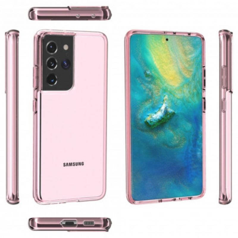 Capa Para Samsung Galaxy S21 Ultra 5G Colorido Transparente