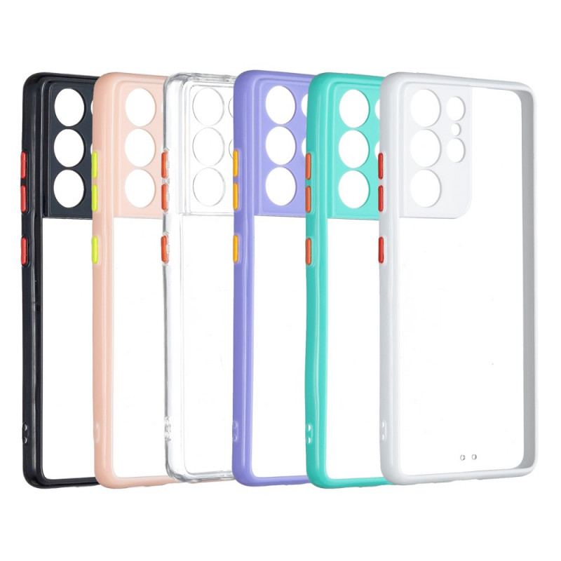 Capa Para Samsung Galaxy S21 Ultra 5G Contorno Colorido Sem Costura