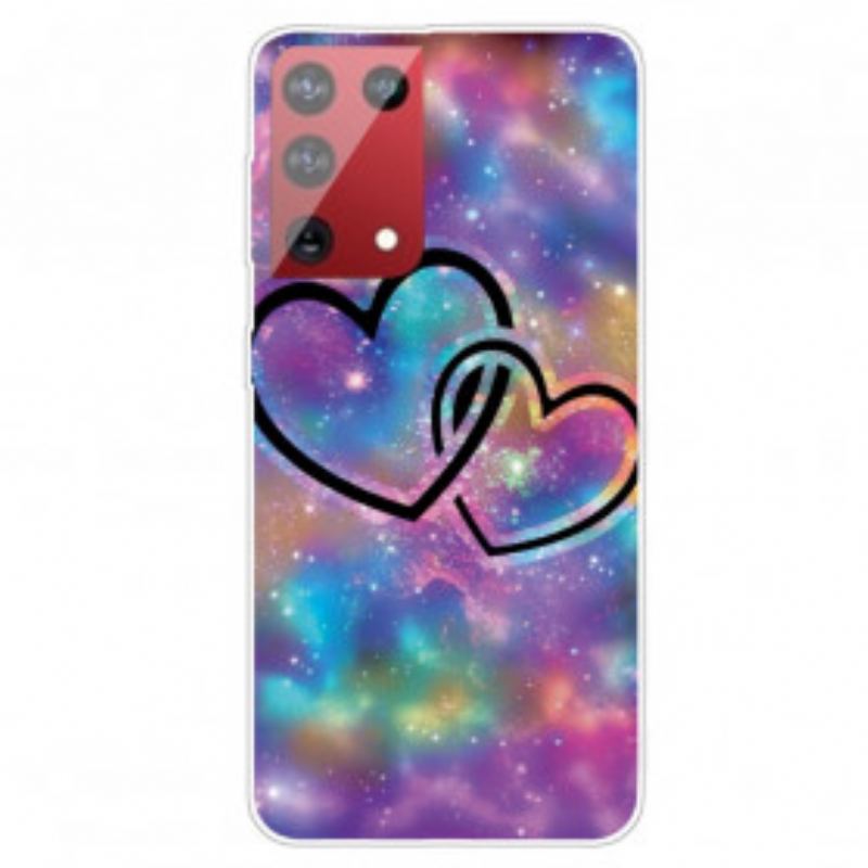 Capa Para Samsung Galaxy S21 Ultra 5G Corações Acorrentados
