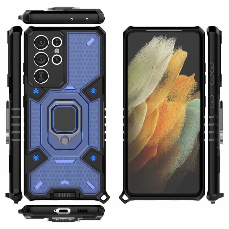 Capa Para Samsung Galaxy S21 Ultra 5G Favo De Mel Com Anel