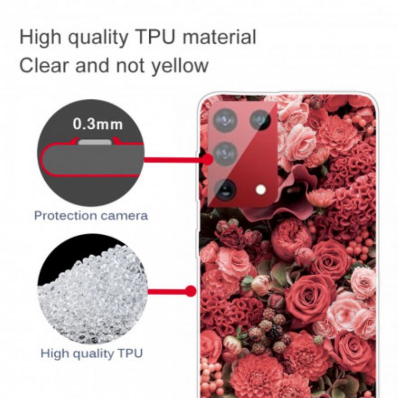 Capa Para Samsung Galaxy S21 Ultra 5G Flores Intensas