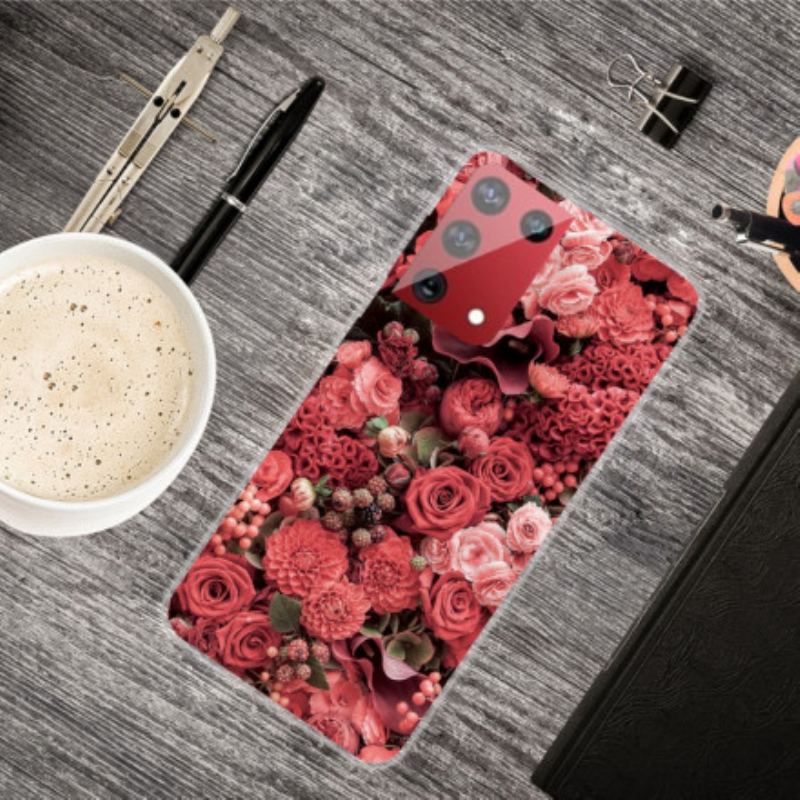 Capa Para Samsung Galaxy S21 Ultra 5G Flores Intensas