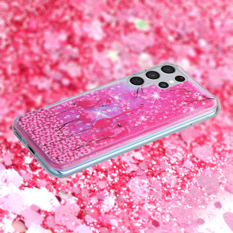 Capa Para Samsung Galaxy S21 Ultra 5G Lantejoulas Flamingo
