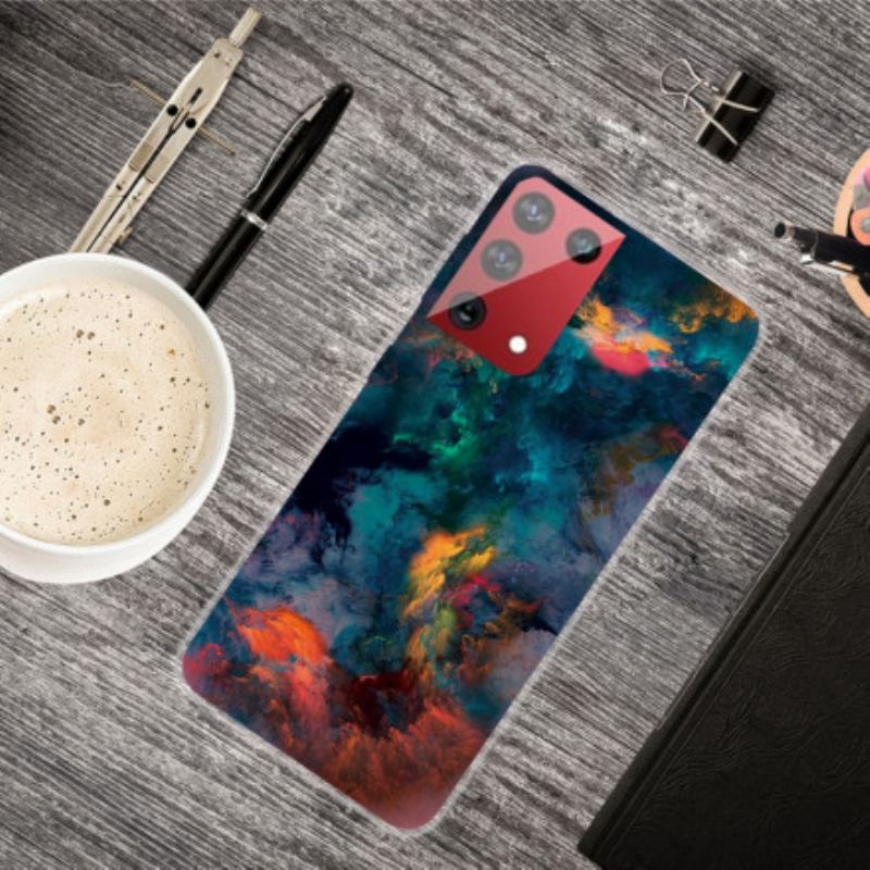 Capa Para Samsung Galaxy S21 Ultra 5G Nuvens Coloridas
