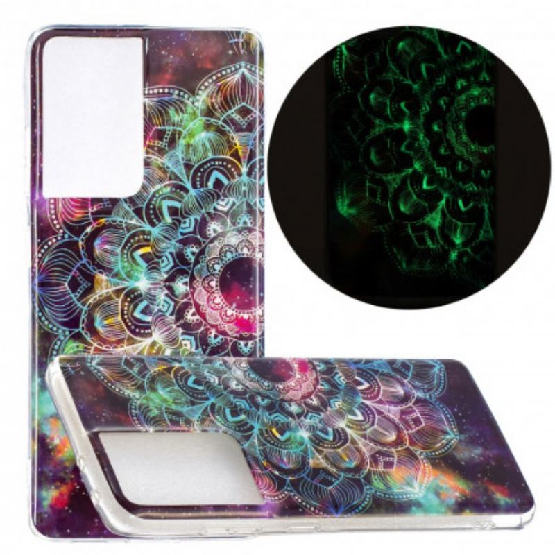Capa Para Samsung Galaxy S21 Ultra 5G Série Floral Fluorescente