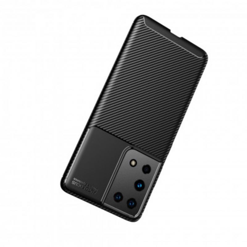 Capa Para Samsung Galaxy S21 Ultra 5G Textura Flexível De Fibra De Carbono