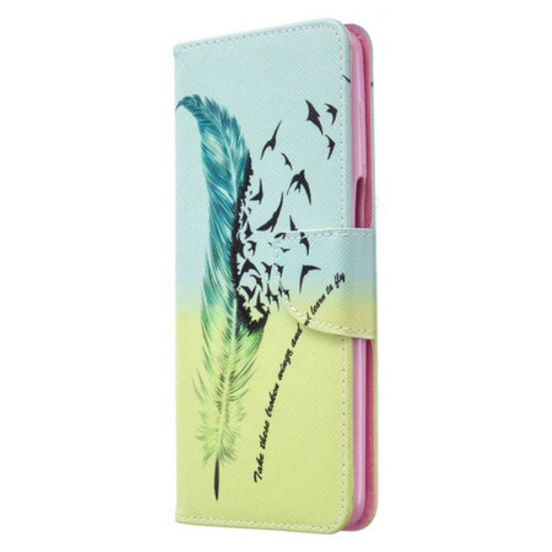 Capa Em Pele Para Xiaomi Redmi Note 9S / 9 Pro Aprender A Voar